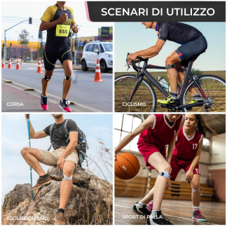 Cinghia di supporto rotulea per dolore al ginocchio e tendinite (2 cinghie incluse)