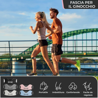 Cinghia di supporto rotulea per dolore al ginocchio e tendinite (2 cinghie incluse)