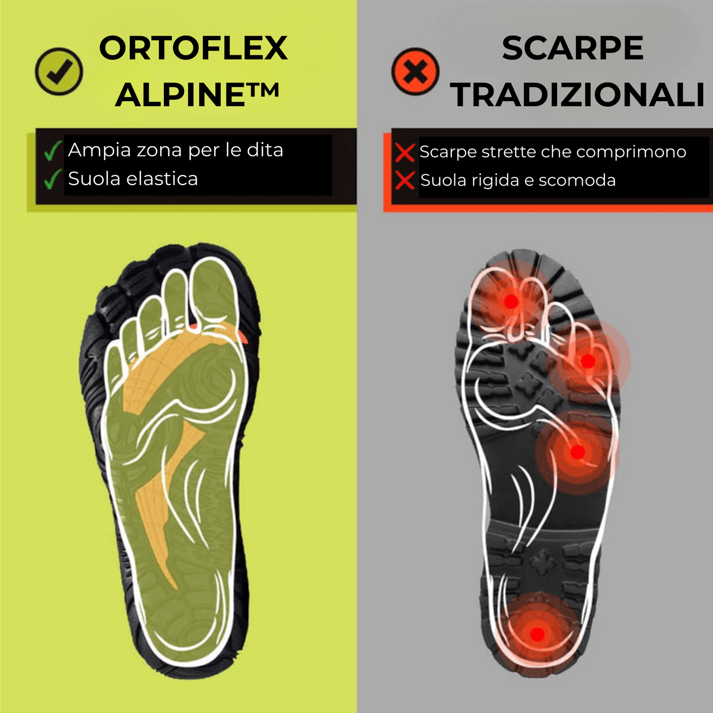 ORTOFLEX Alpine™ | Scarpe barefoot – calde e antidolorifiche