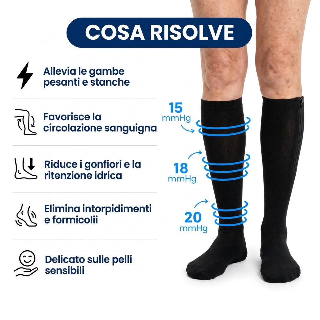 Calze compressive con cerniera