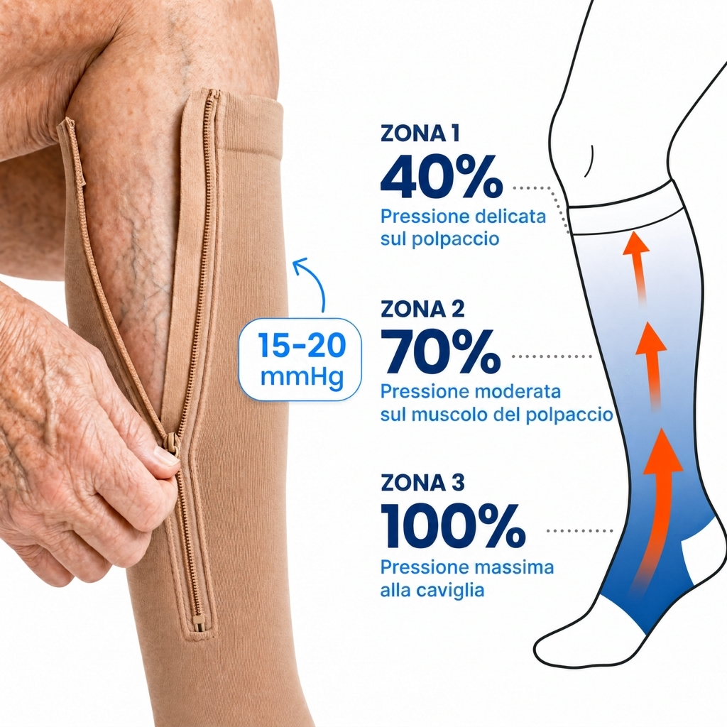 Calze compressive con cerniera
