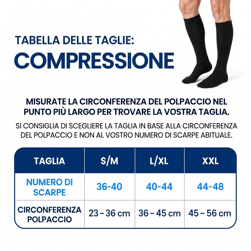 Calze compressive con cerniera