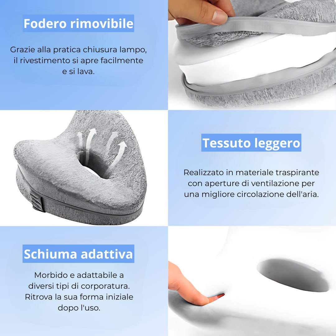 Ortofacile™ – Cuscino ortopedico per sciatalgia, anche e gambe