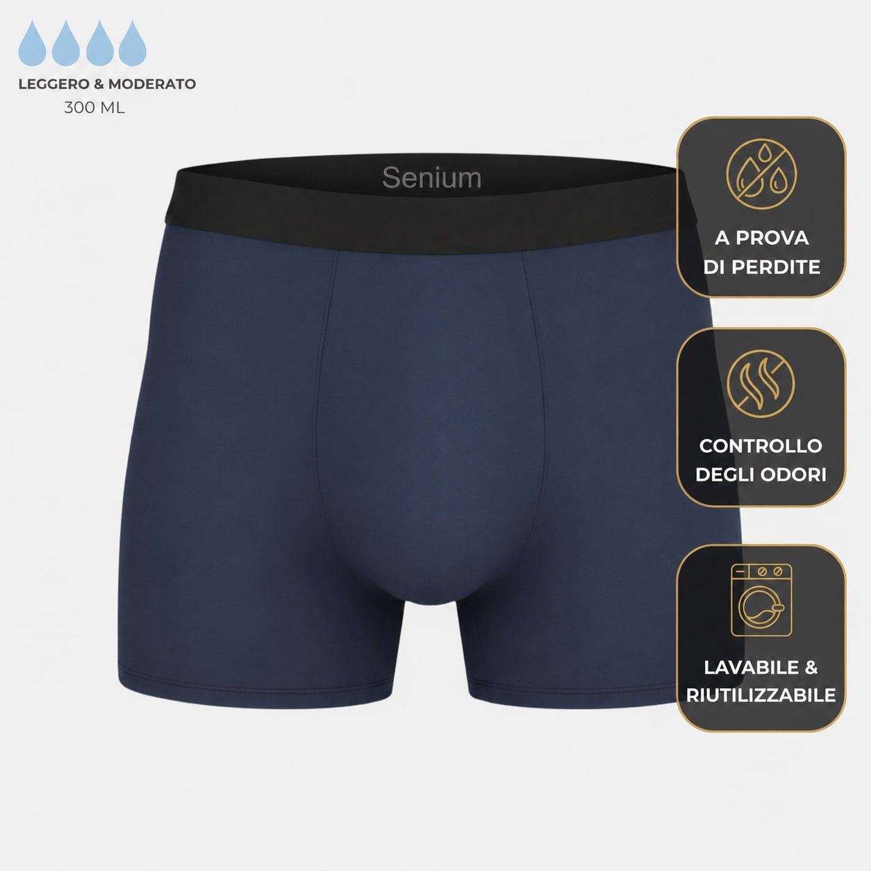 Boxer da uomo con protezione per tutto il giorno
