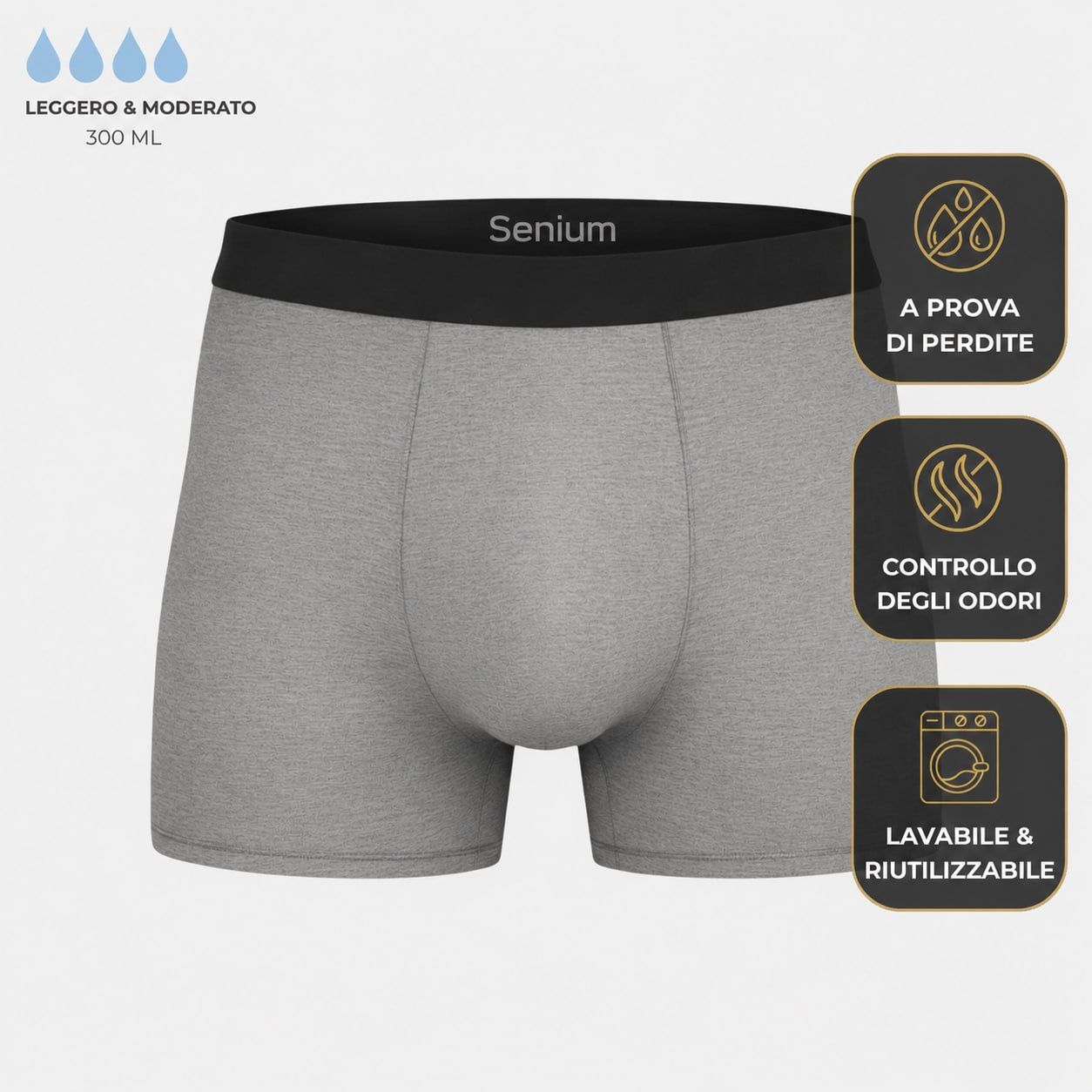 Boxer da uomo con protezione per tutto il giorno